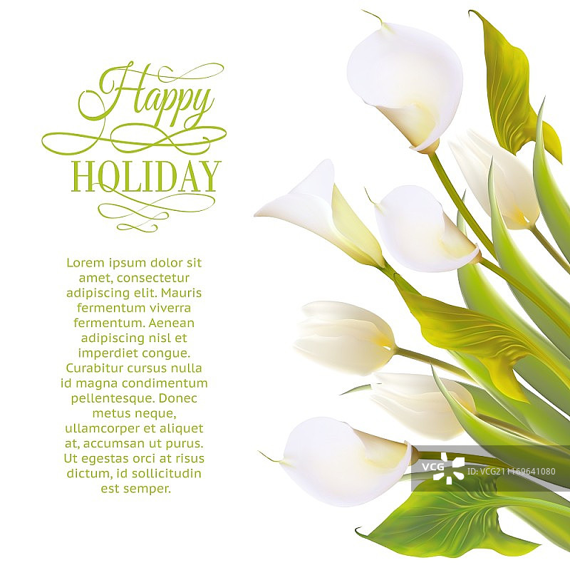 带有文字的春季花卉背景矢量图图片素材