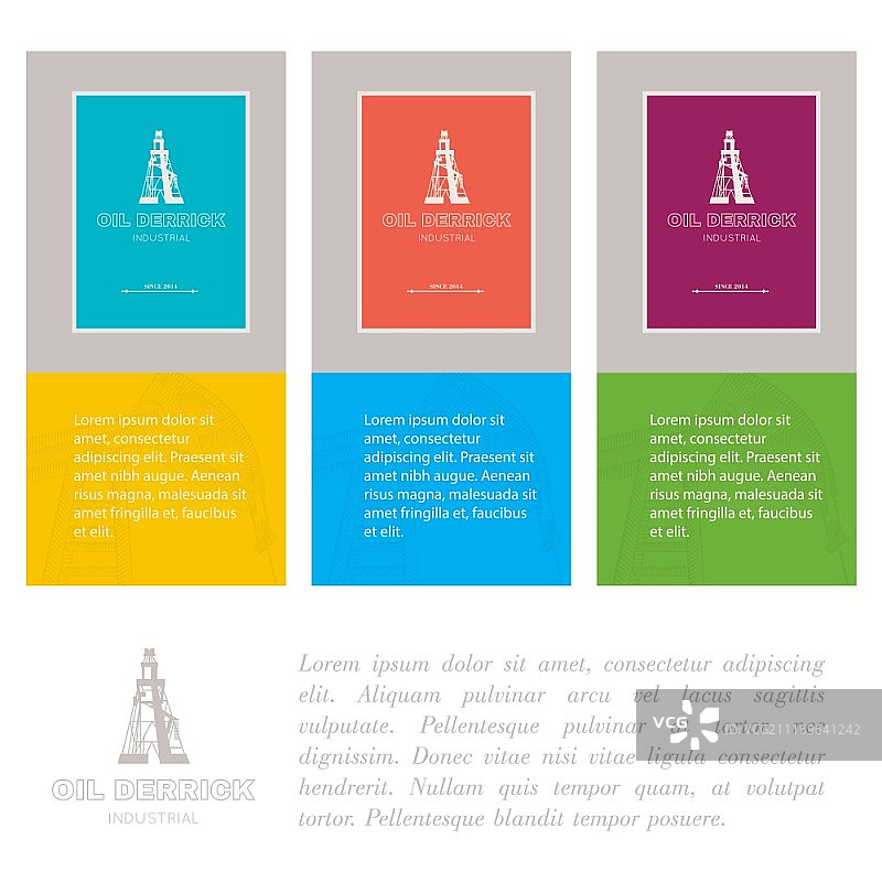 工业卡片，井架符号。矢量插图图片素材