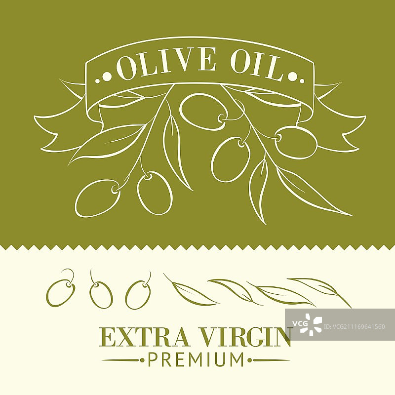 复古橄榄油标签设计矢量素材图片素材