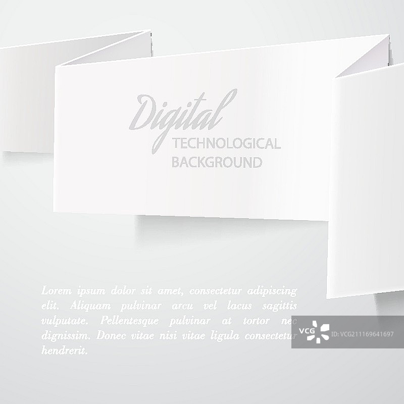 白色背景上的白色折叠纸矢量图图片素材