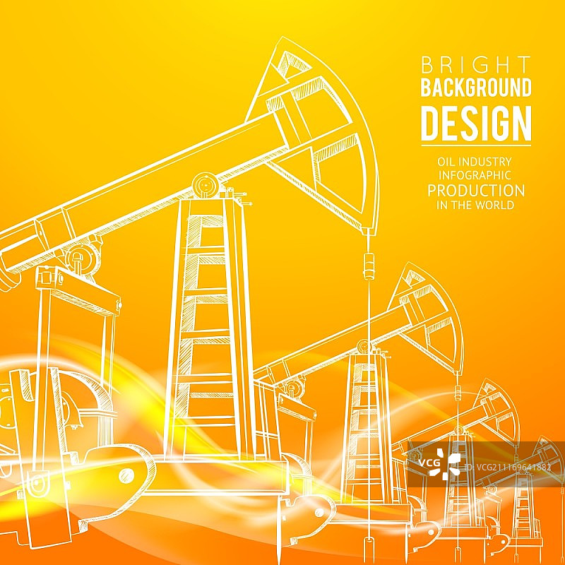 橙色背景上的油泵矢量图图片素材