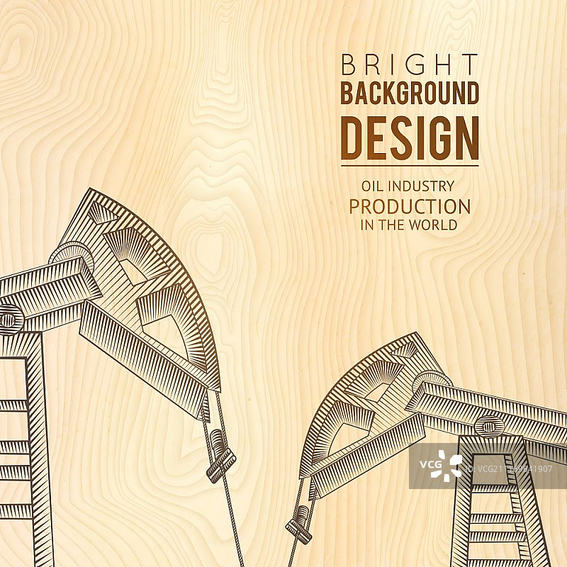 木质背景上的油泵矢量图图片素材