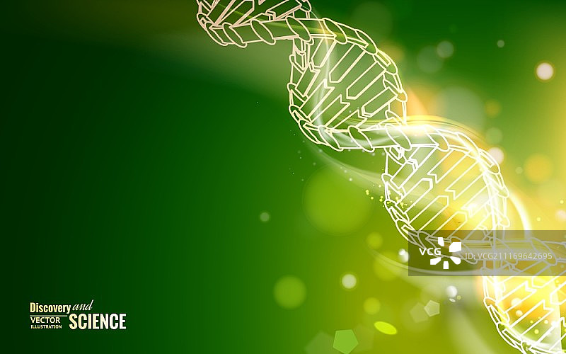 抽象蓝色背景上的DNA链矢量图图片素材