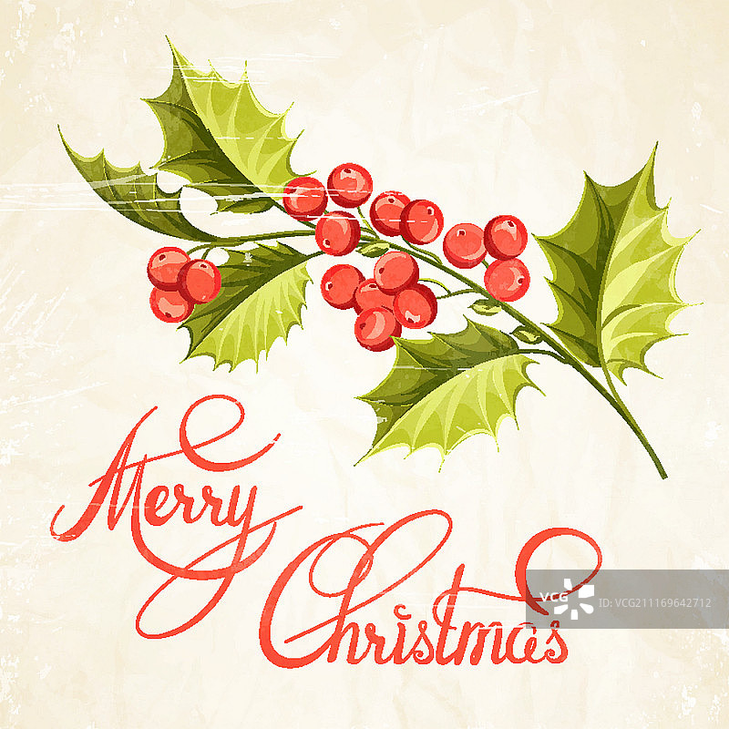 圣诞槲寄生早午餐贺卡矢量素材图片素材