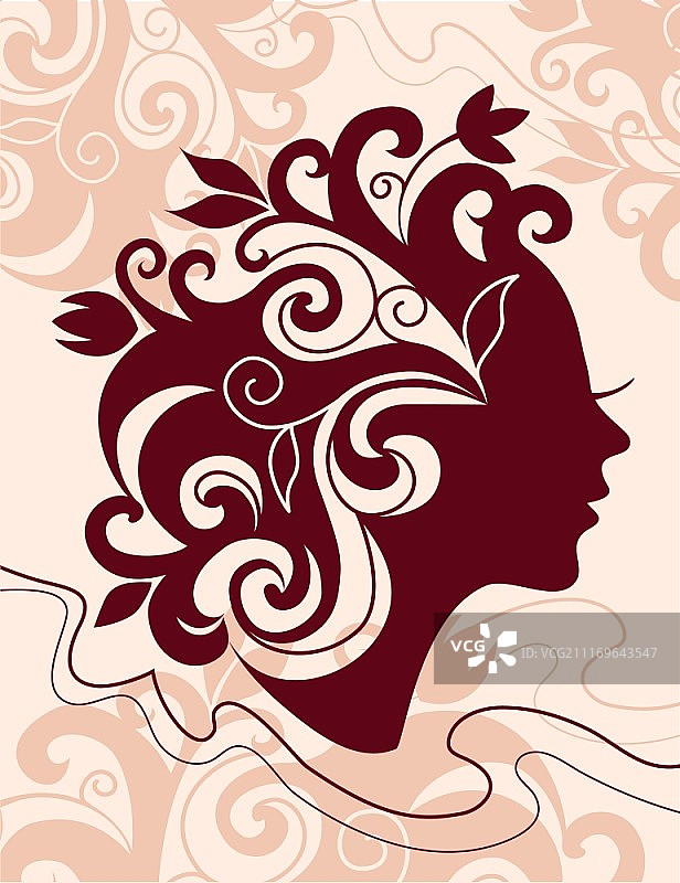 手持鲜花的漂亮女人剪影图片素材