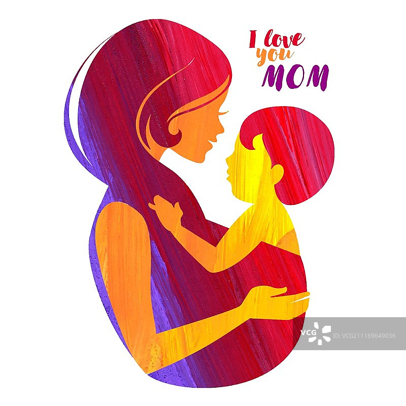 亚克力美丽母亲婴儿背带剪影图片素材