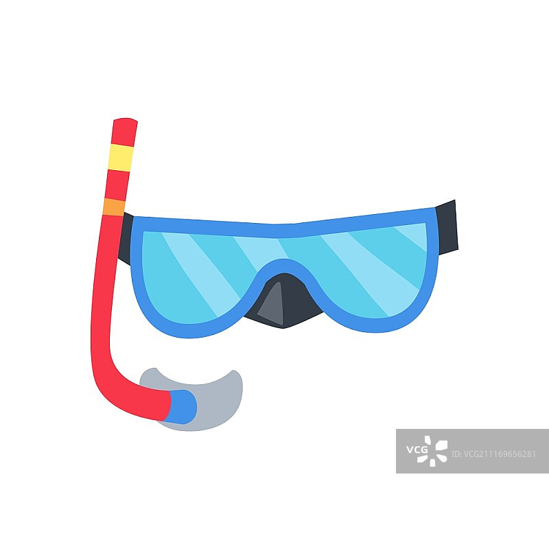 潜水用口罩和呼吸管矢量图图片素材