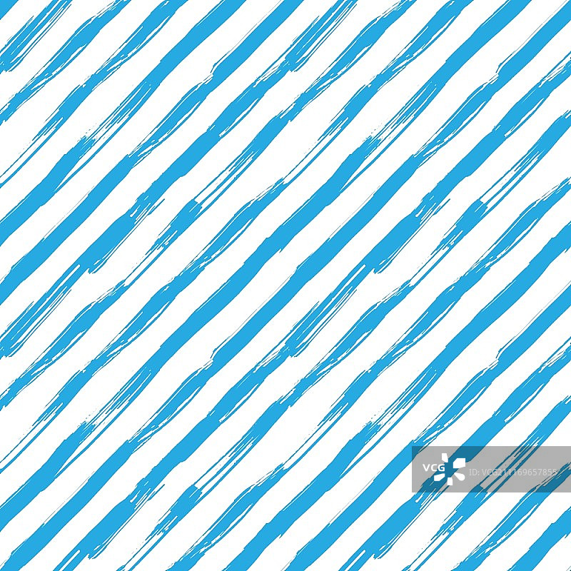 蓝色笔刷对角线描边矢量无缝图案，适用于网页、印刷、壁纸或网站背景图片素材