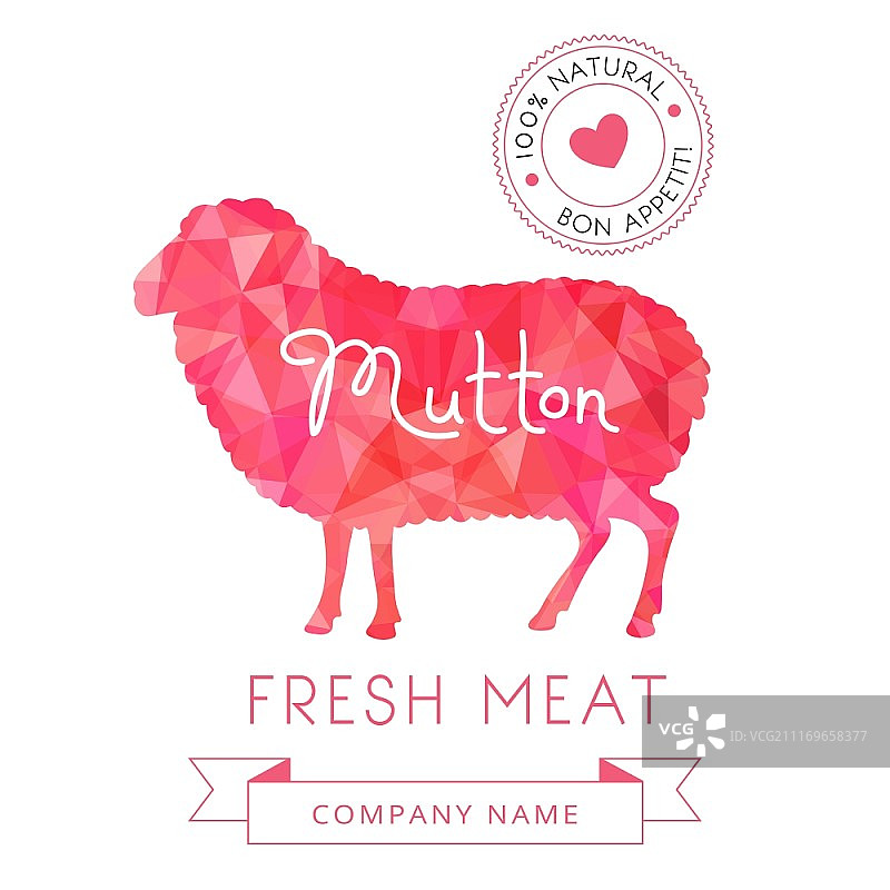 羊肉剪影图案（用于菜单、食谱和产品包装）矢量素材图片素材