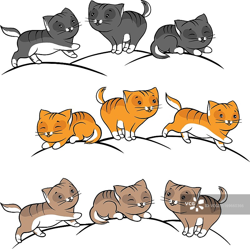 可爱趣味猫咪矢量素材合集图片素材