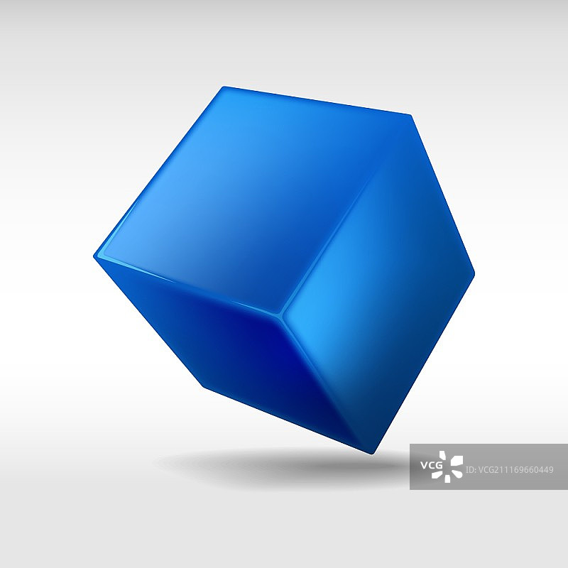 白色背景上的蓝色立方体，矢量素材图片素材