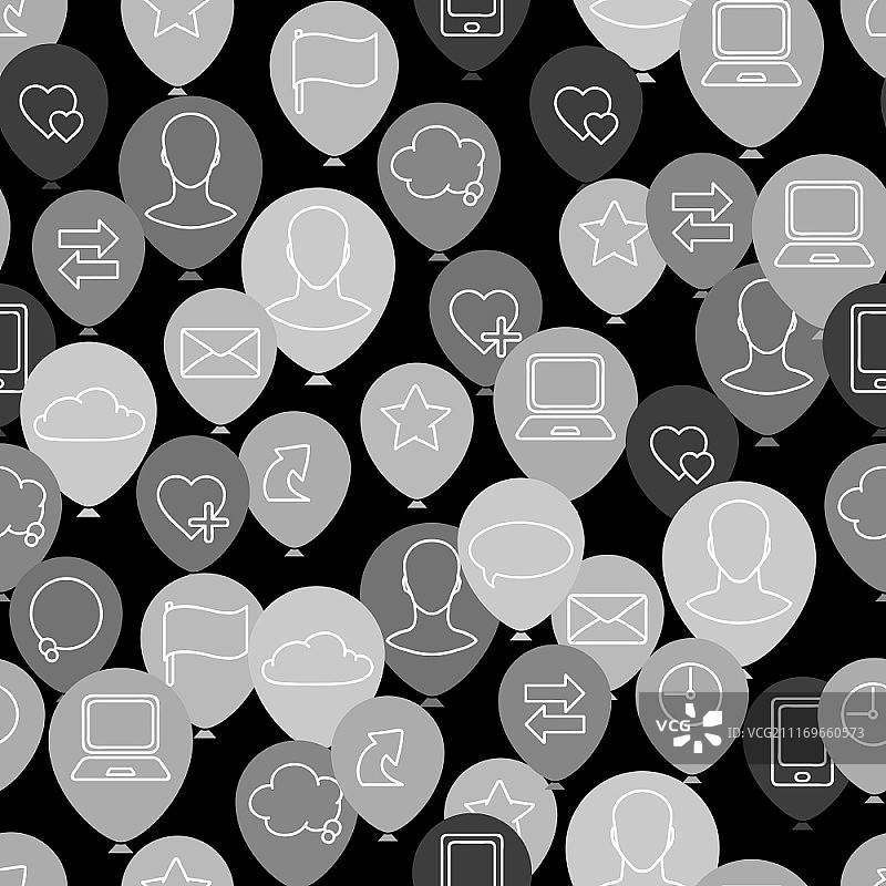 社交媒体网络图标无缝纹理图片素材