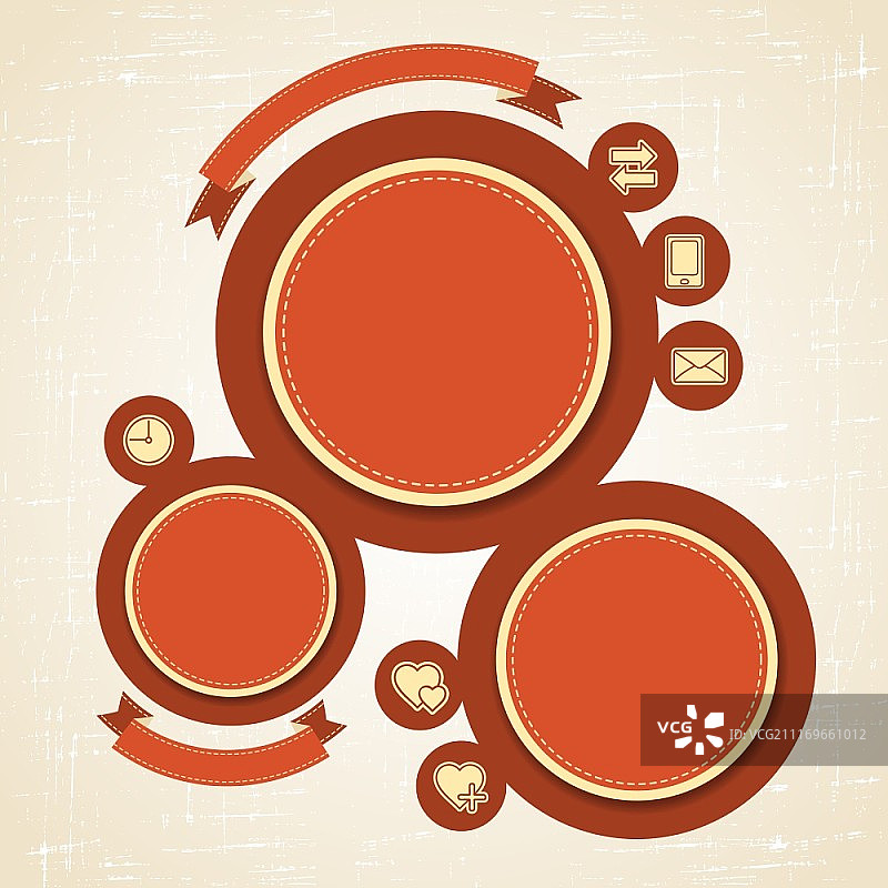 复古风格网站模板矢量设计框架图片素材