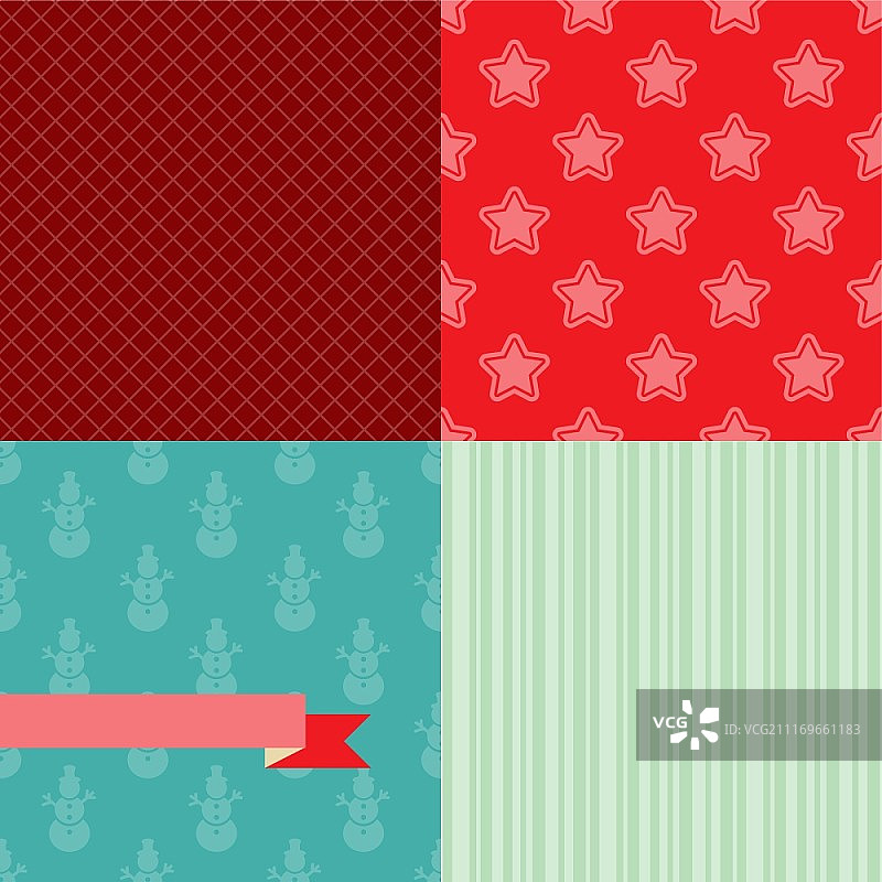 圣诞新年无缝图案合集图片素材