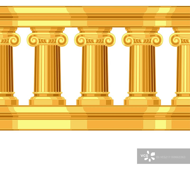 爱奥尼柱式古典希腊柱廊无缝图案图片素材
