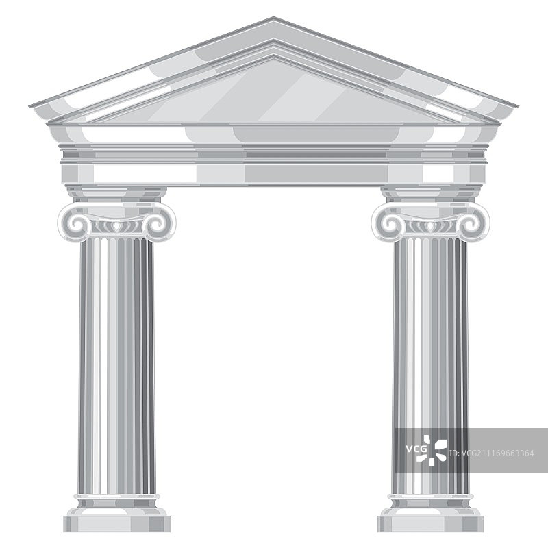带有柱子的爱奥尼式古希腊神庙图片素材