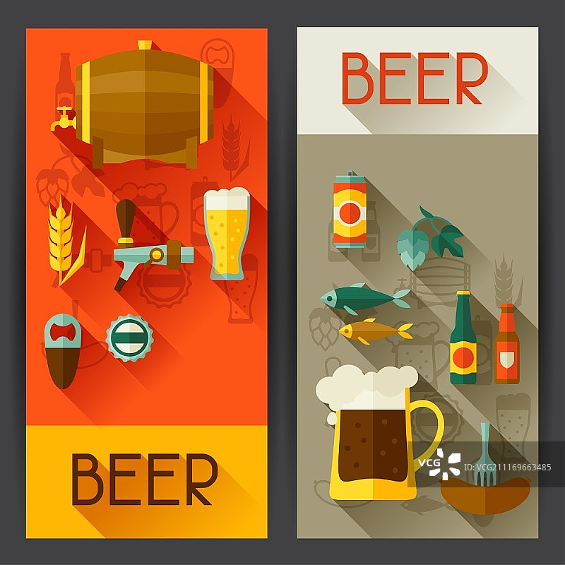 扁平风格啤酒图标banner图片素材