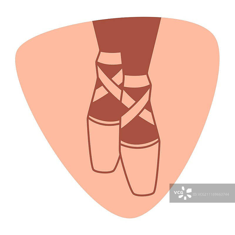 带有芭蕾舞足尖鞋的舞蹈工作室标志图片素材