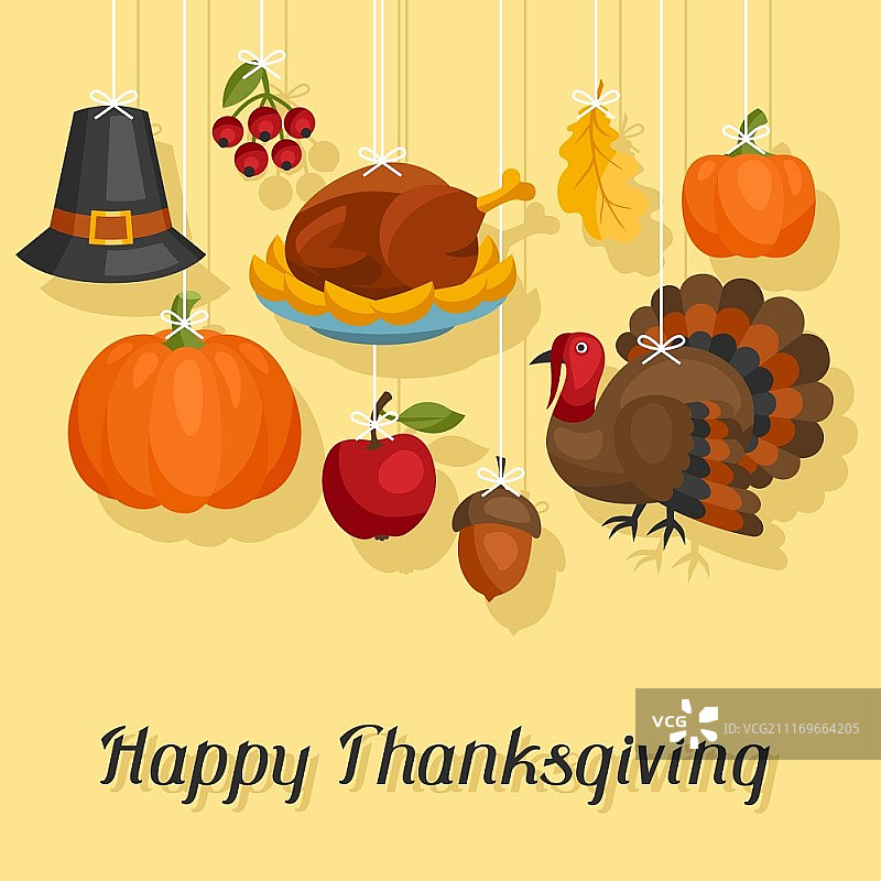 感恩节贺卡设计图片素材