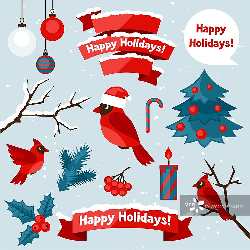 节日装饰元素和物品合集图片素材