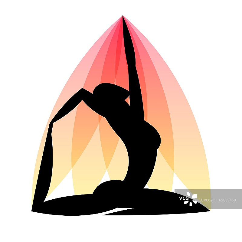抽象瑜伽人物标志。用于广告的运动概念图片素材