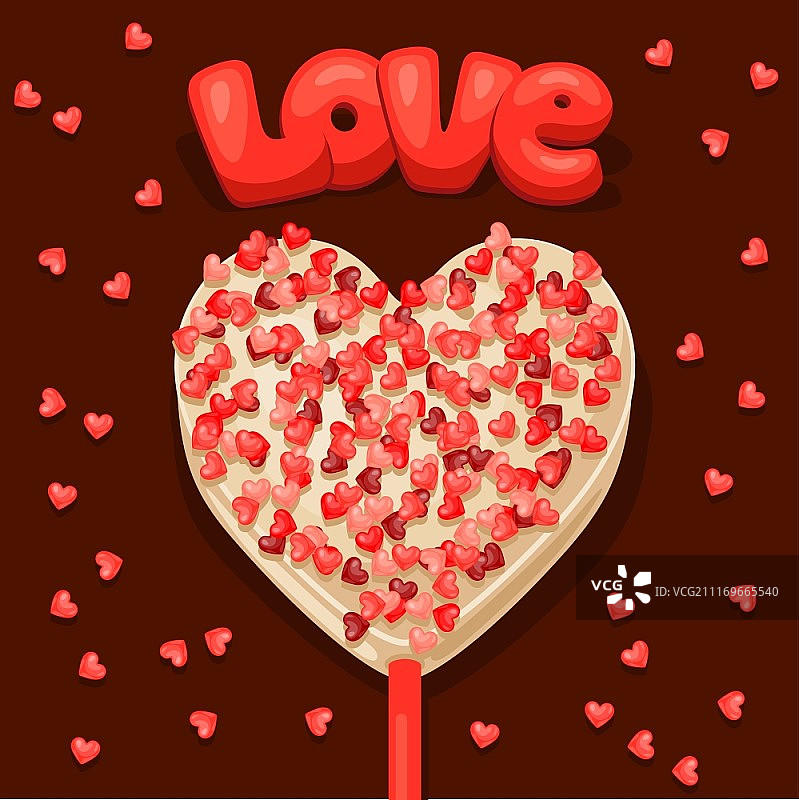 糖果主题贺卡，适用于情人节、婚礼或爱情告白图片素材