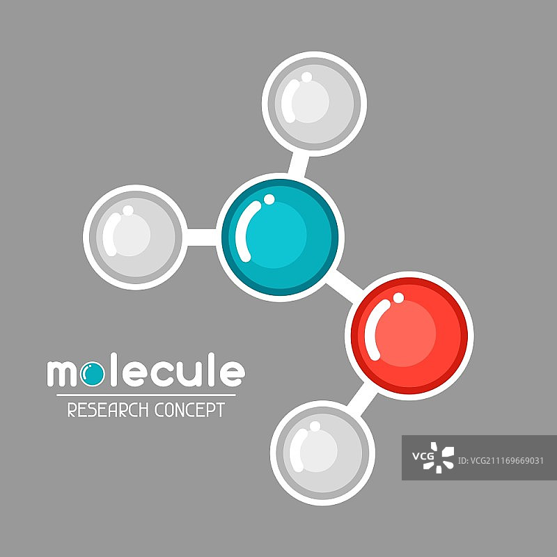 分子结构标志，扁平风格的研究概念图片素材