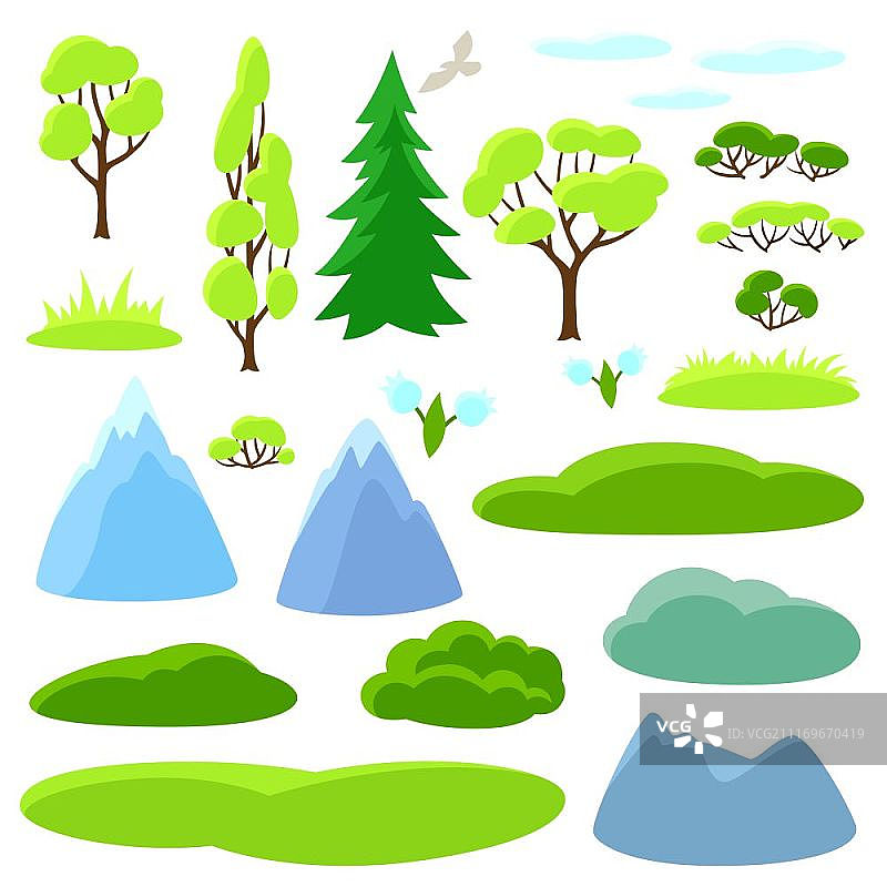 春季树木山丘素材图片素材