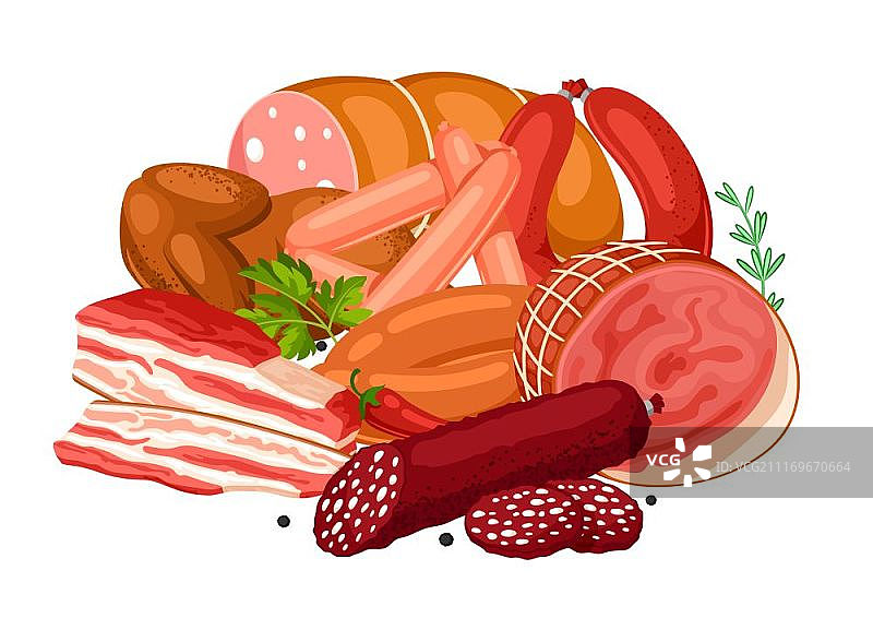 肉类产品插画图片素材