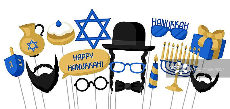 光明节快乐照相亭道具图片素材