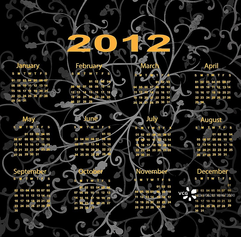 2012年日历图片素材