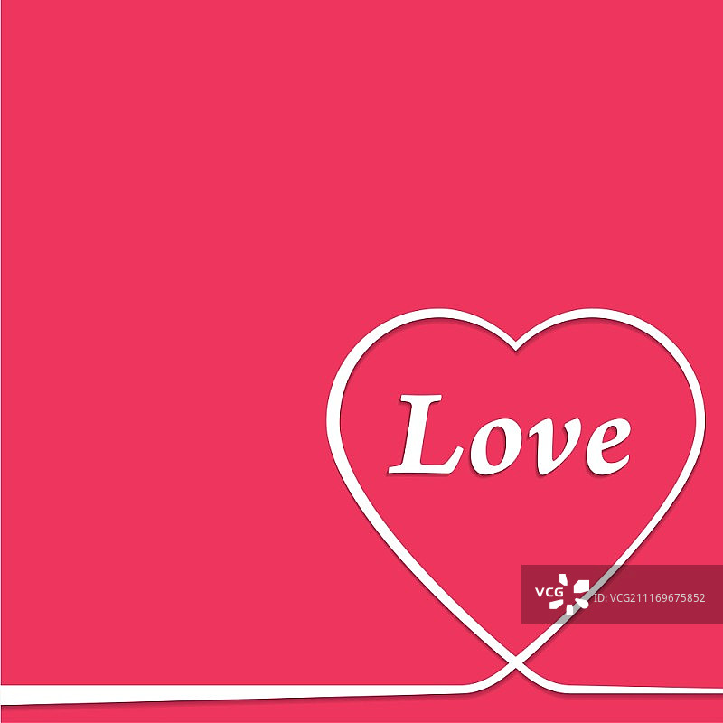 情人节线条爱心贺卡图片素材