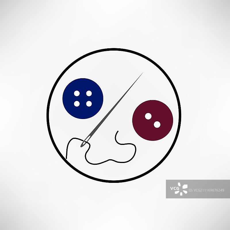 带针的衣服纽扣套装图片素材