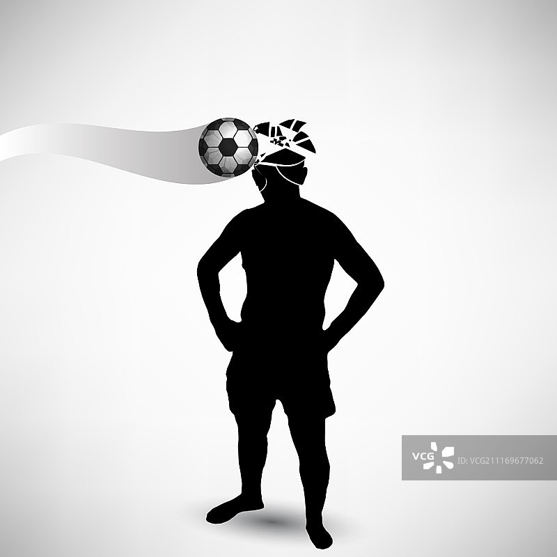 足球击中头部矢量背景图片素材