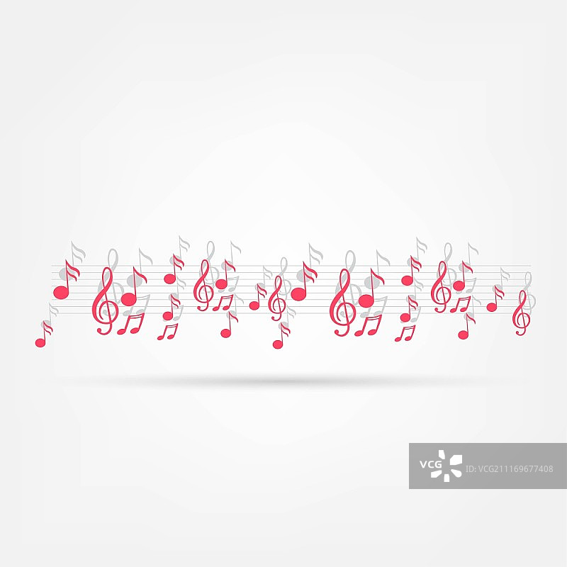 五线谱上的各种音符图片素材