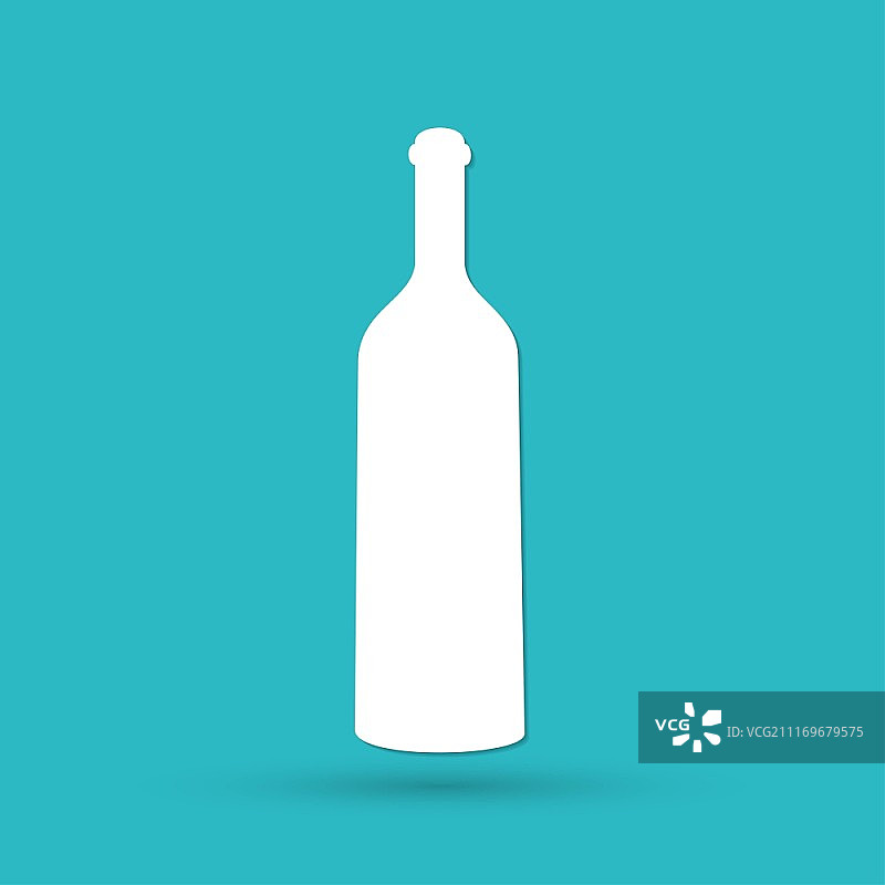 一瓶葡萄酒和一个玻璃杯图标图片素材