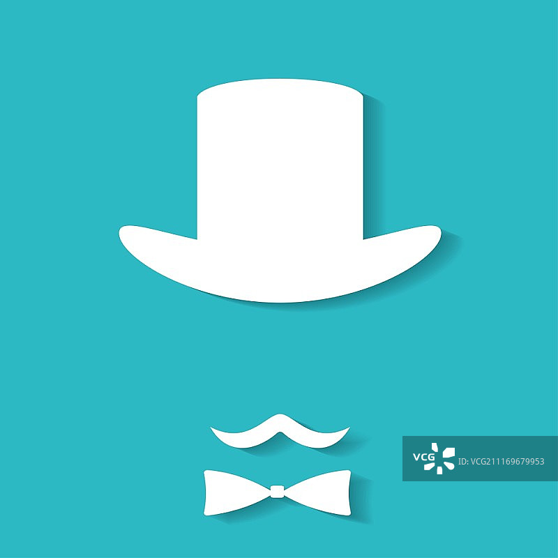 圆顶礼帽和胡子图片素材