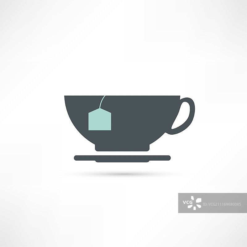 带茶包图标的杯子图片素材