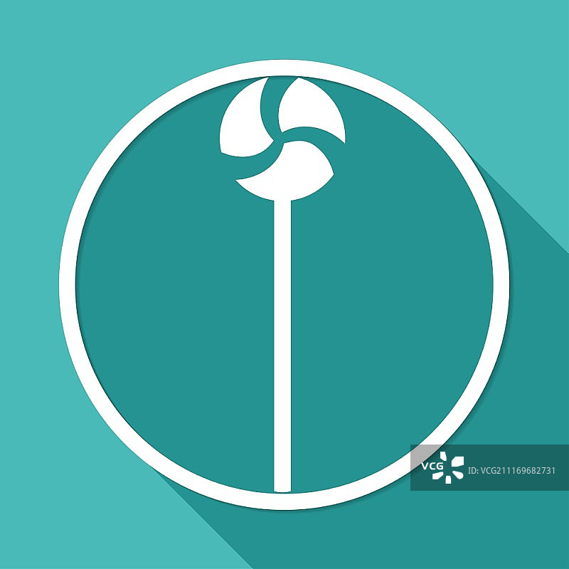 白色圆形长阴影棒棒糖图标图片素材