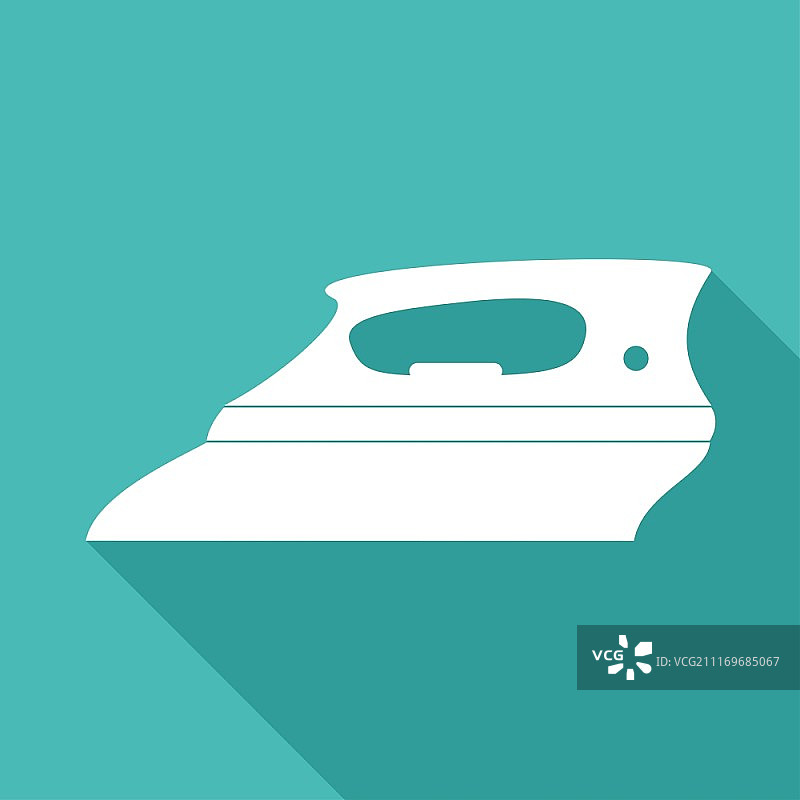 长阴影蒸汽熨斗图标图片素材