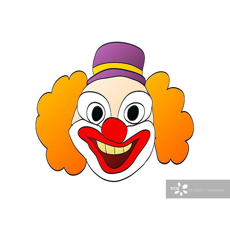 微笑的小丑插画图片素材