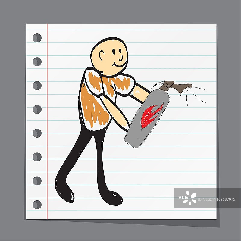 消防员灭火插画图片素材