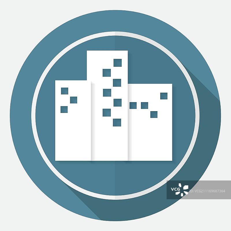 长阴影白色圆圈房屋图标图片素材