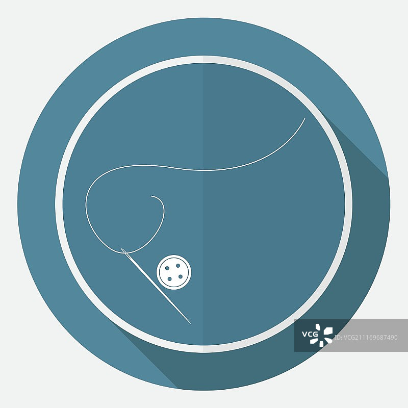 白色圆圈长阴影上的针图标图片素材