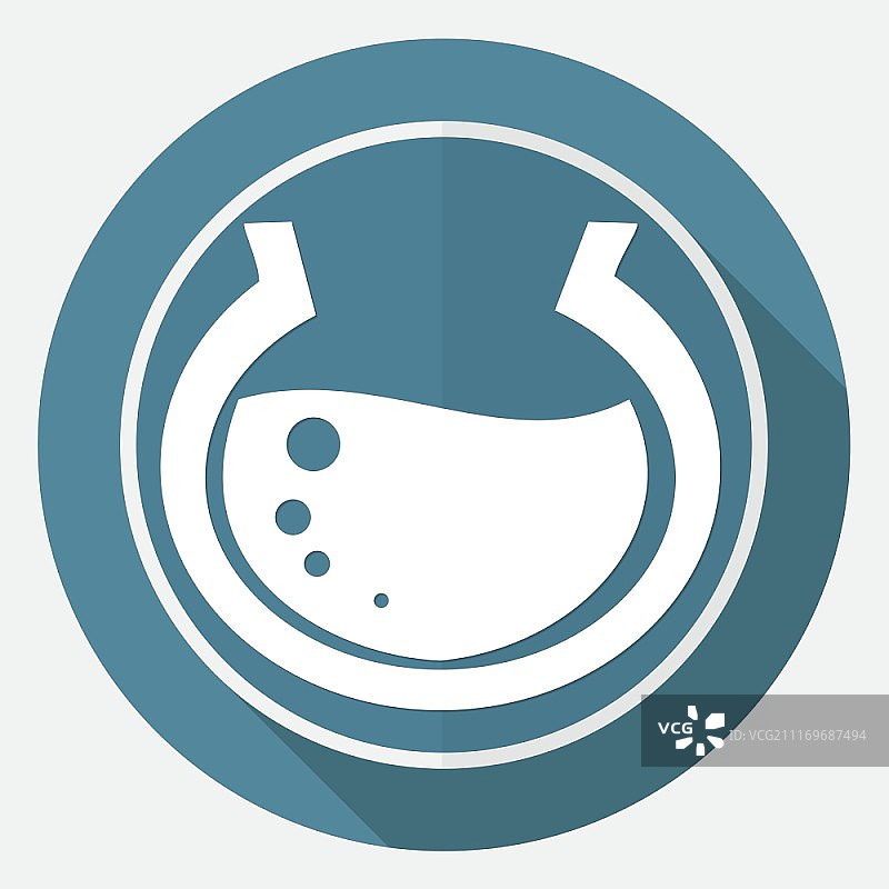 白色圆形长阴影水族箱图标图片素材