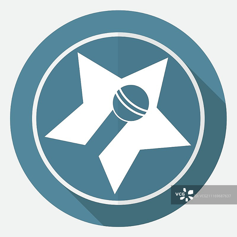 白色圆形长阴影麦克风图标图片素材