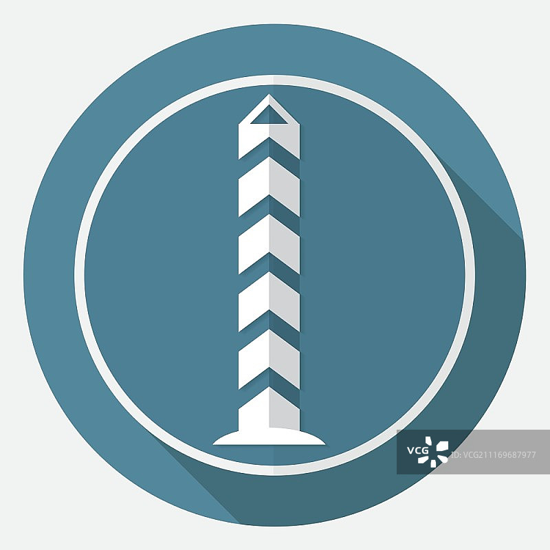 白色圆形长阴影边框柱图标图片素材