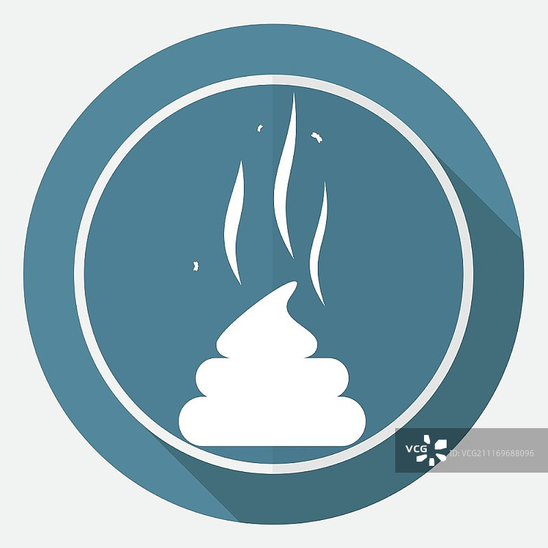 白色圆形长阴影便便图标图片素材