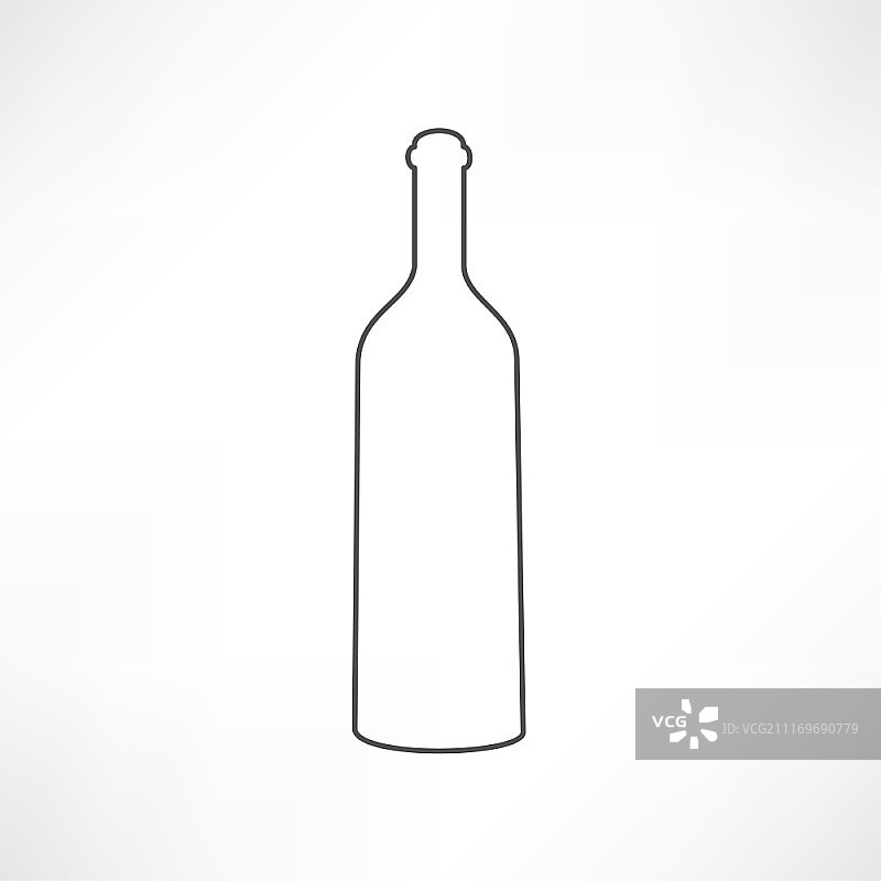 葡萄酒瓶和玻璃杯图标图片素材