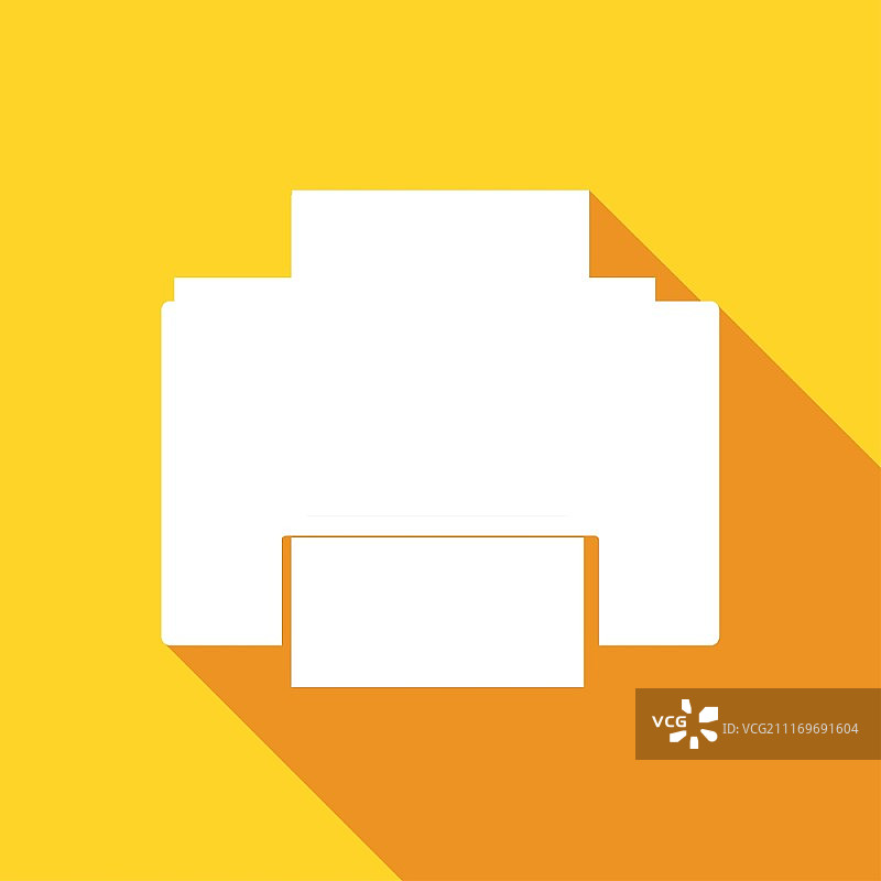 带有长阴影的打印机图标图片素材